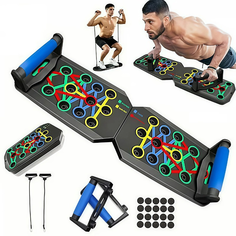 Gymnastic Bar Home - Tabla de flexiones plegable con bandas