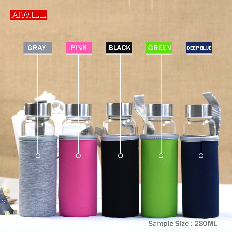 AIWILL-botella de agua deporti - Outdoor Sport Glass Water Bottle reseña y precio